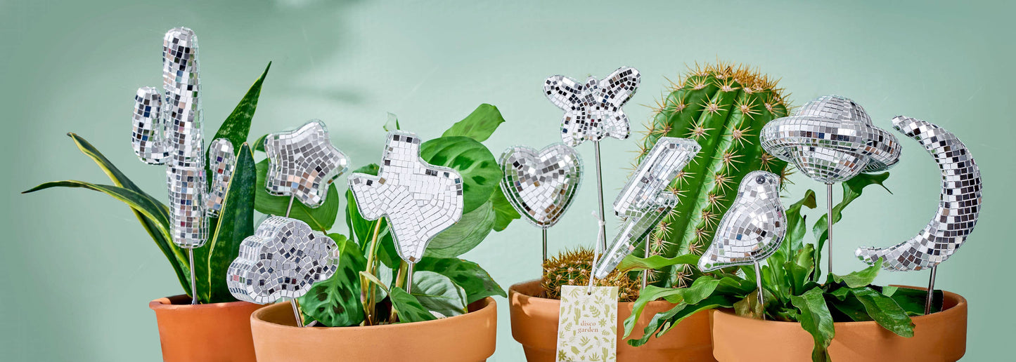 Disco Star - Disco Ball Decorative Plant Stakes