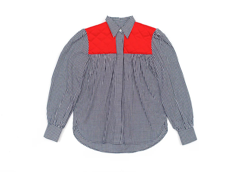 Gigi Blouse Navy Gingham