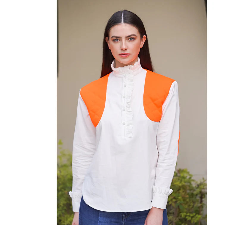 Livy Blouse White/Fluorescent Orange