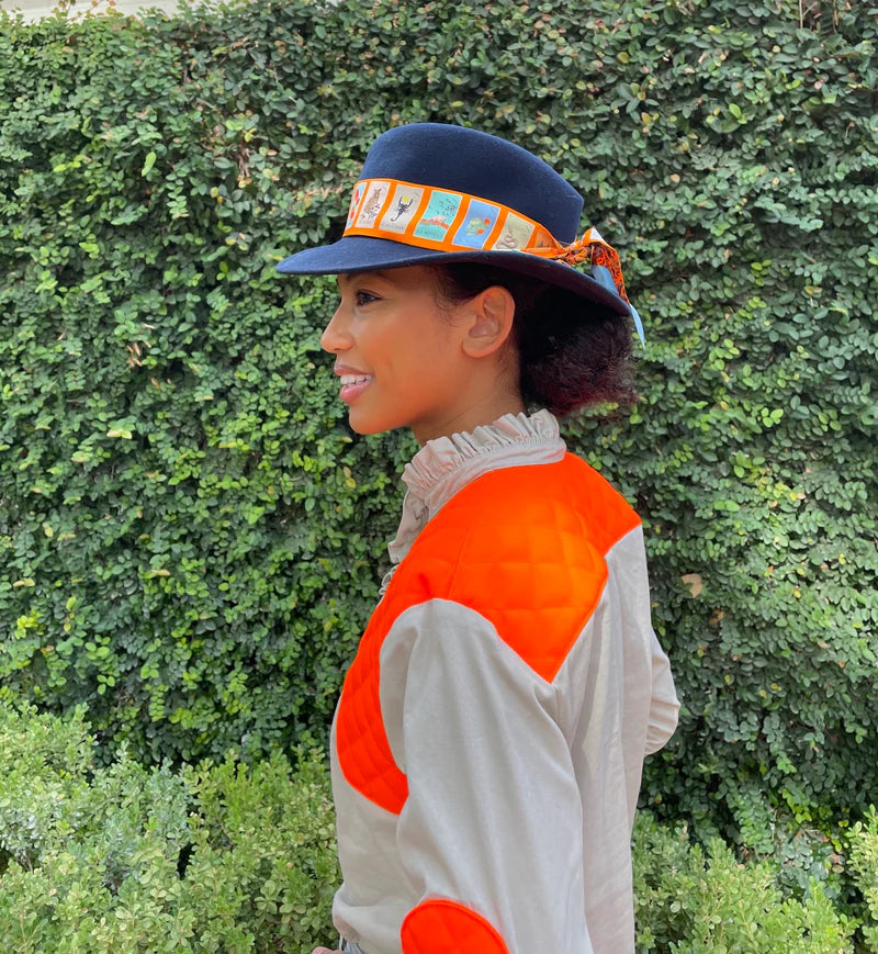 Livy Blouse White/Fluorescent Orange