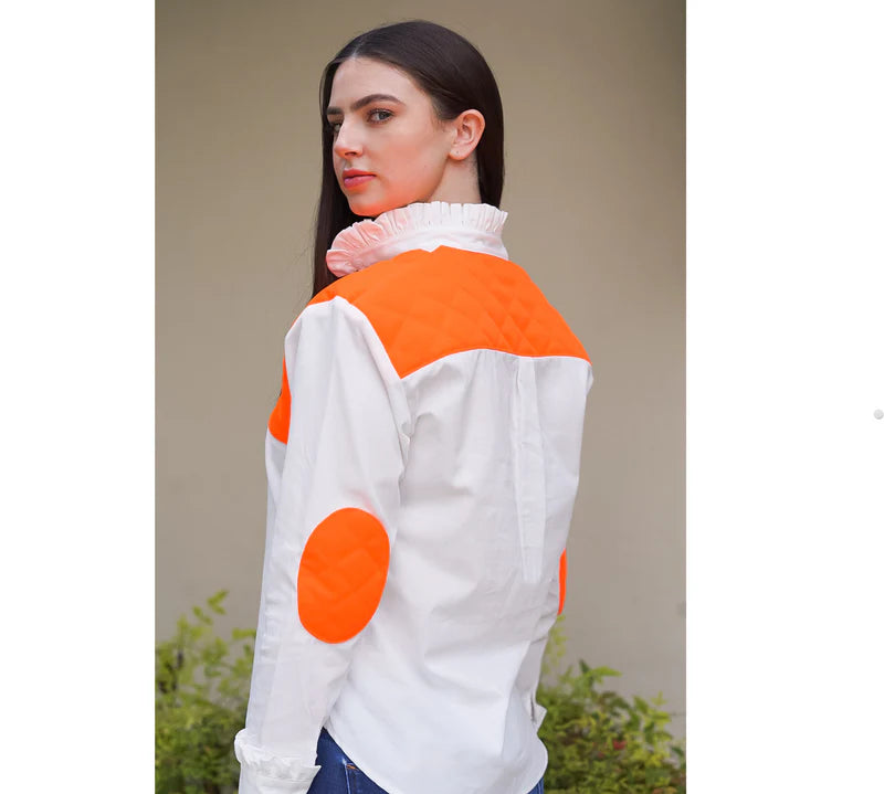 Livy Blouse White/Fluorescent Orange