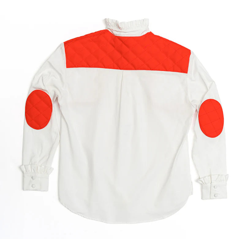 Livy Blouse White/Fluorescent Orange