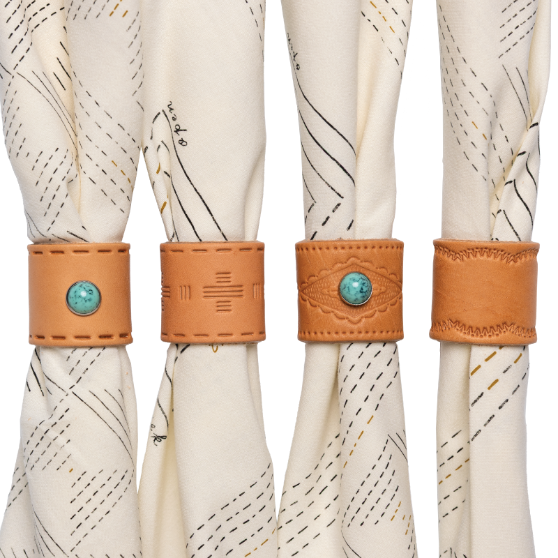Leather Bandana Slide - Arched - Scarf Ring