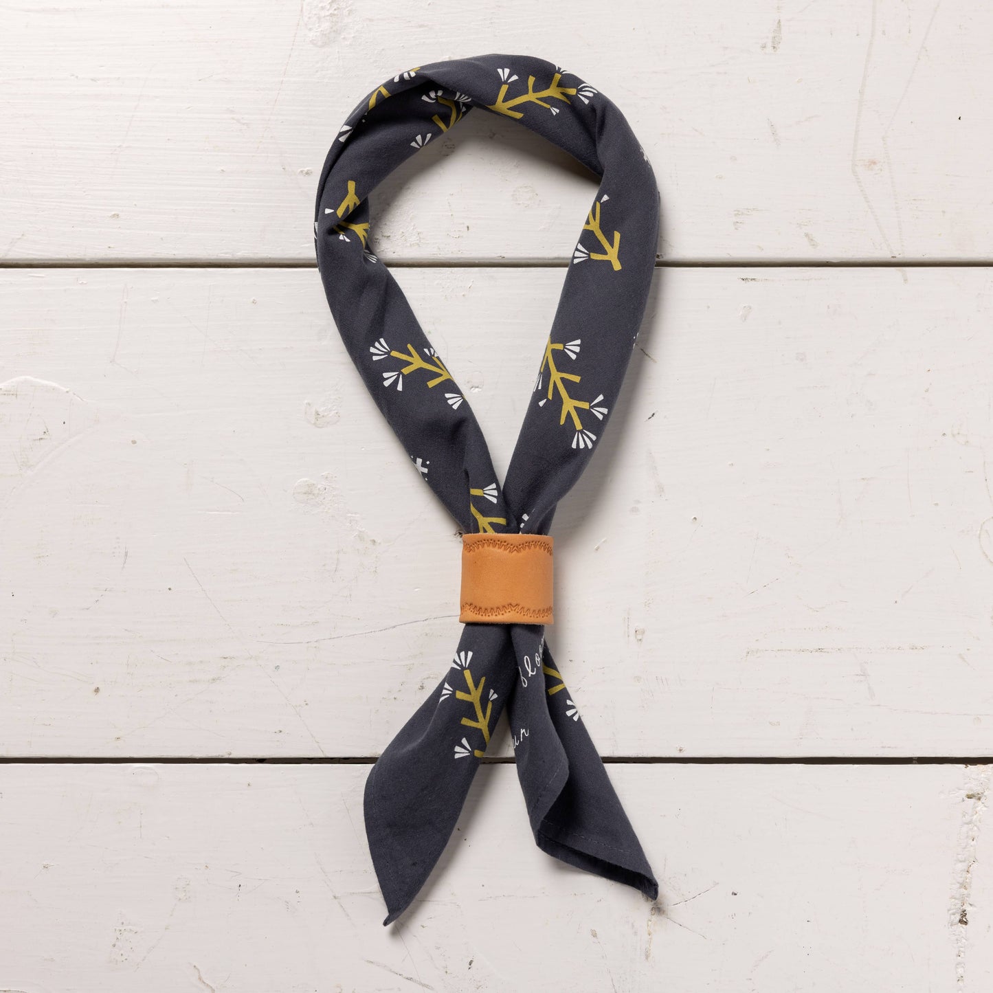 Leather Bandana Slide - Arched - Scarf Ring