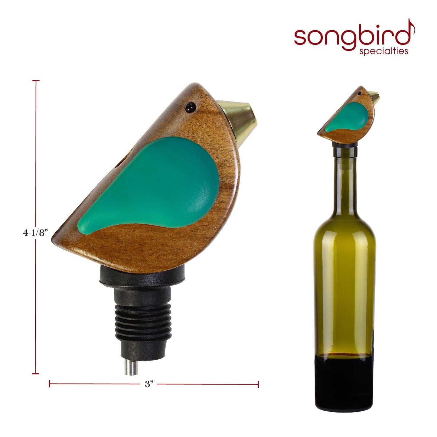Songbird Specialties® "Singing" Wine Bottle Pourer Turquoise