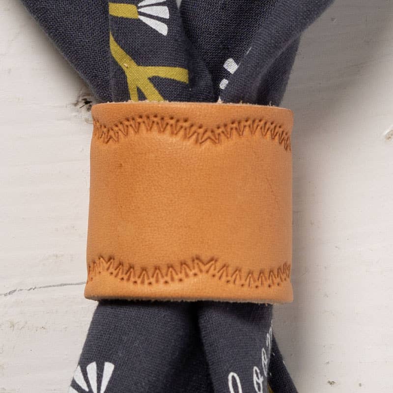 Leather Bandana Slide - Arched - Scarf Ring
