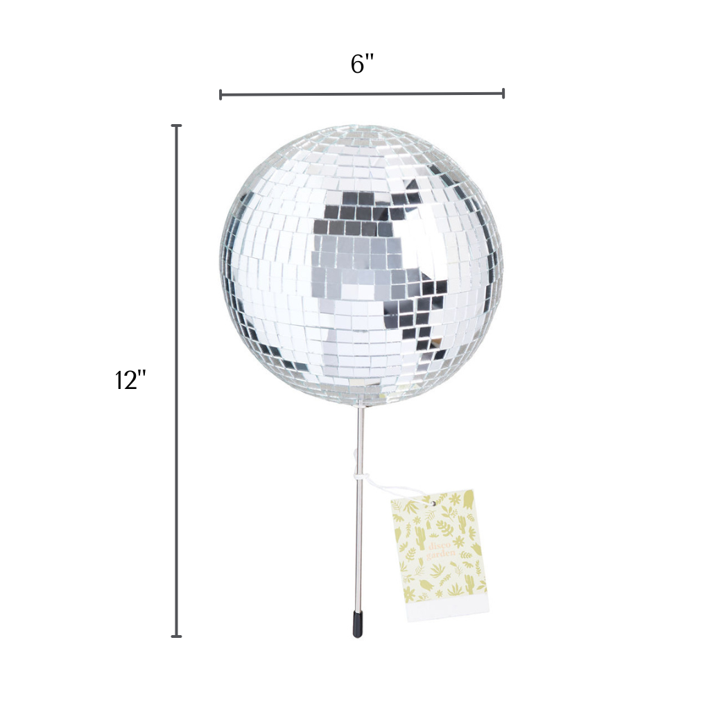 Disco Daddy - 6" Disco Ball Decorative Plant Stake