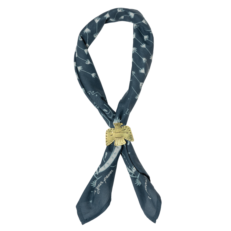 Cotton Voile Bandana - “Own Your Power” - midnight - Scarf