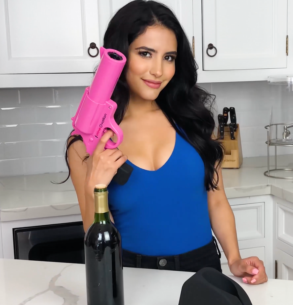 Powered Wine Opener Gun, (Black)