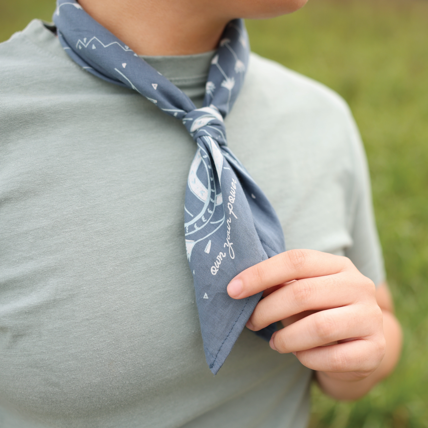 Cotton Voile Bandana - “Own Your Power” - midnight - Scarf