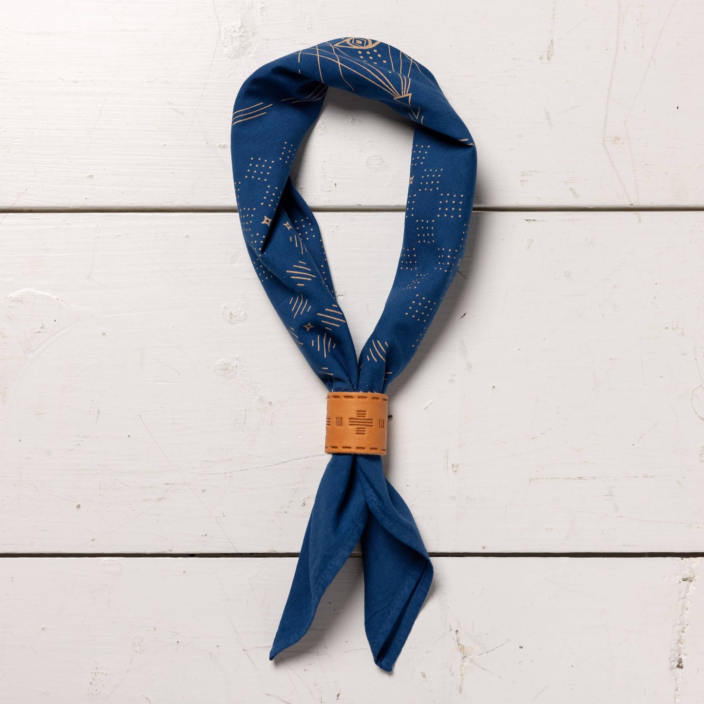 Leather bandana slide - tooled