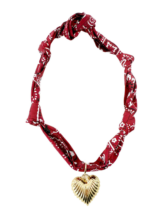 Bandana Scarf Necklace Solid Red - Create your own