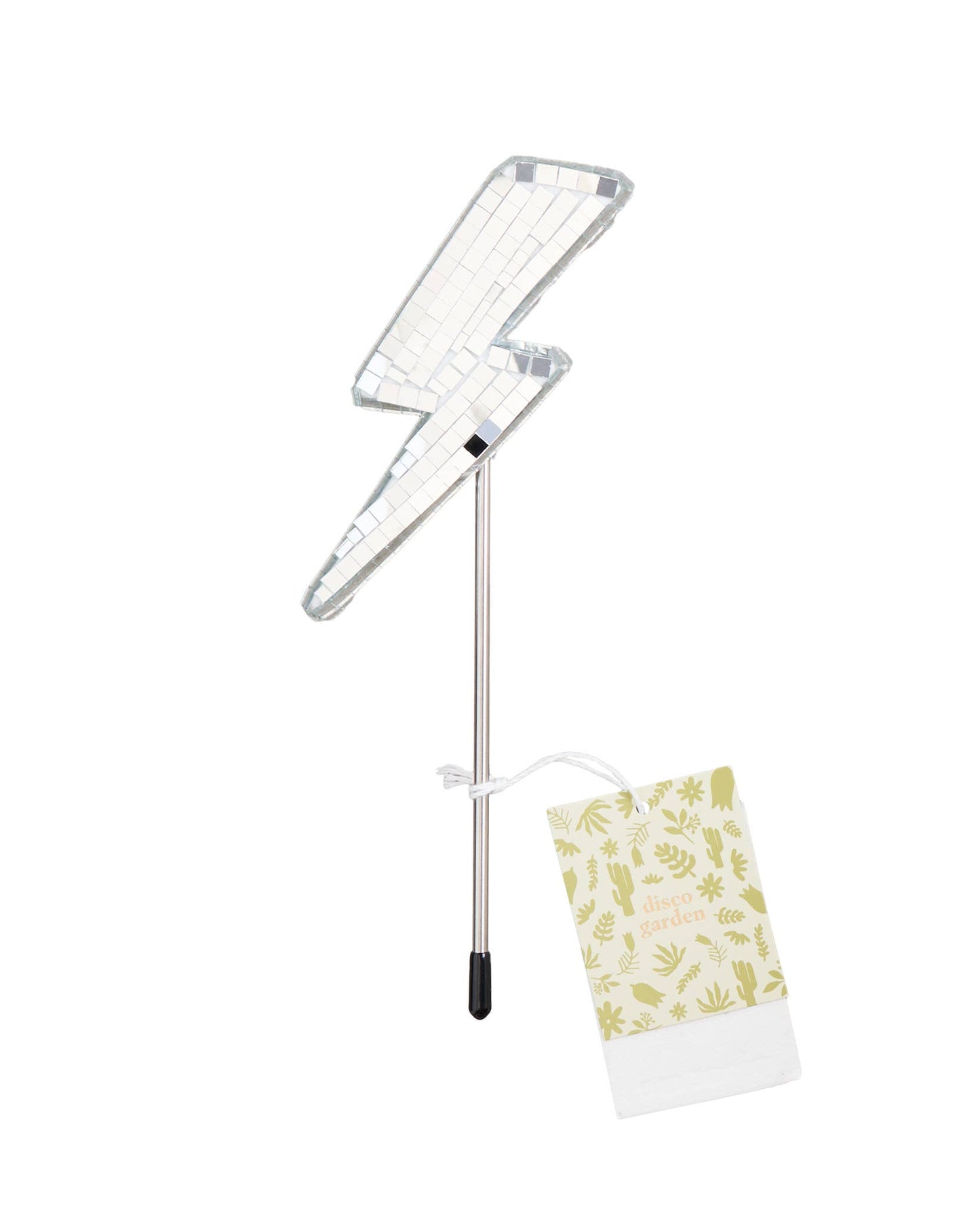 Disco Lightning Bolt - Mirror Disco Ball Plant Stake