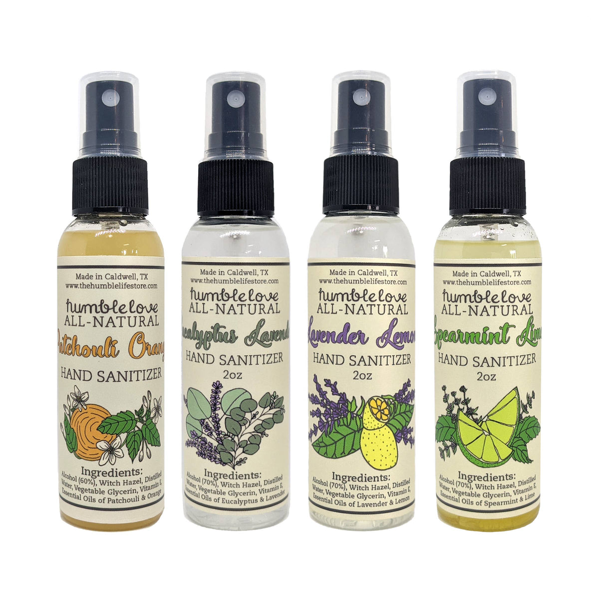 Hand Sanitizers - All Natural with Essential Oils
